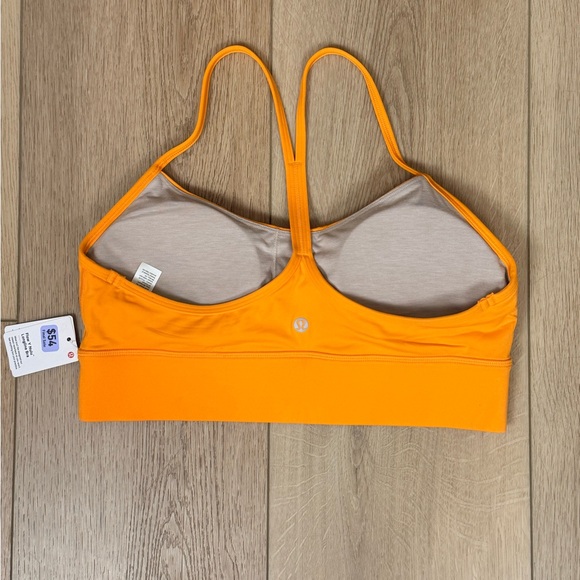 NWT Lululemon Flow Y Nulu Longline Bra Tiger Orange Size 12 - Picture 2 of 6